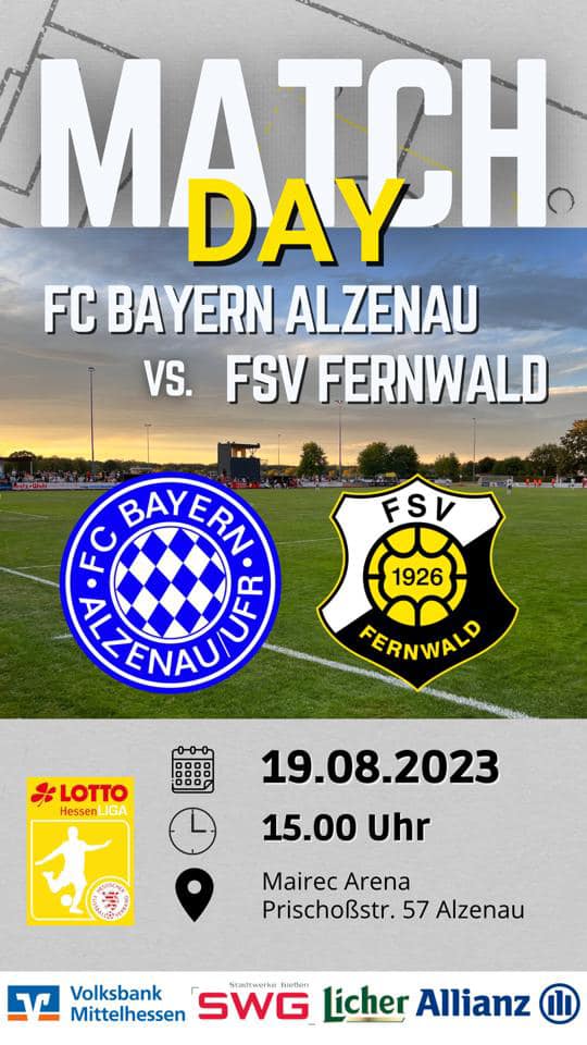 Eine schwere Auswärts Aufgabe erwartet unsere 1. Mannschaft morgen um 15:00 Uhr bei FC Bayern Alzenau.
