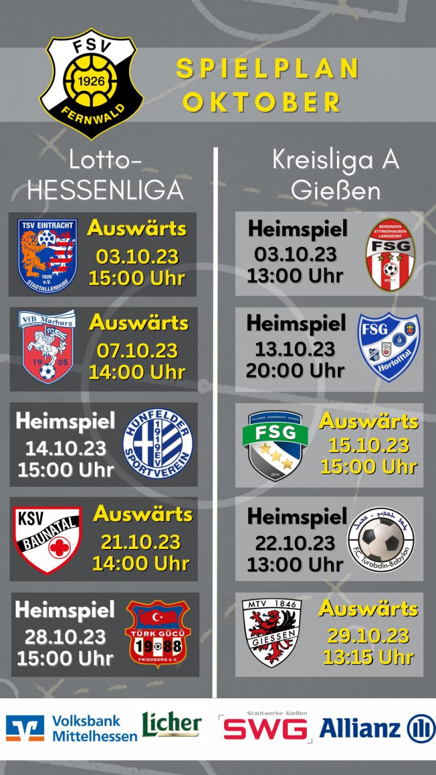 Der Oktober hat es in sich, gleich drei Derbys stehen für den FSV in der LOTTO Hessenliga an.
