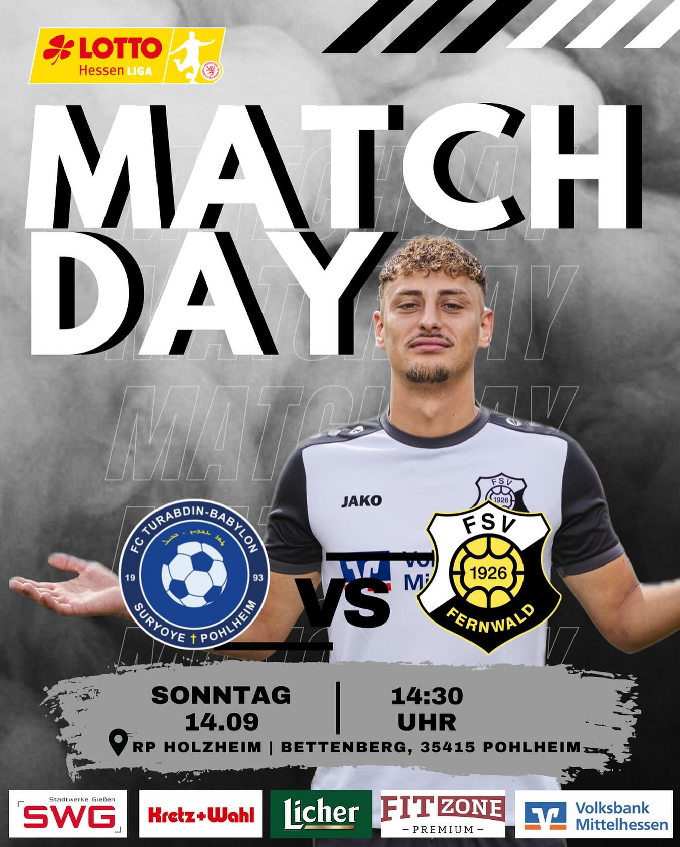 Am Sonntag, 14.09., um 14:30 Uhr tritt unser FSV Fernwald beim FC Turabdin Babylon Pohlheim an.