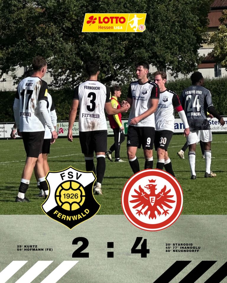 Wir verlieren mit 4:2 gegen die Eintracht Frankfurt U21