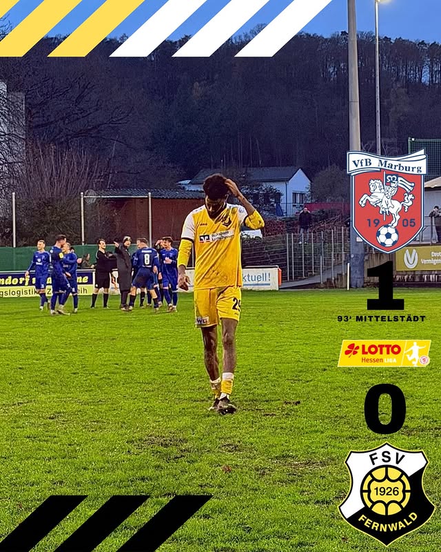 Wir mussten am Samstag eine bittere 0:1-Niederlage in Marburg hinnehmen.