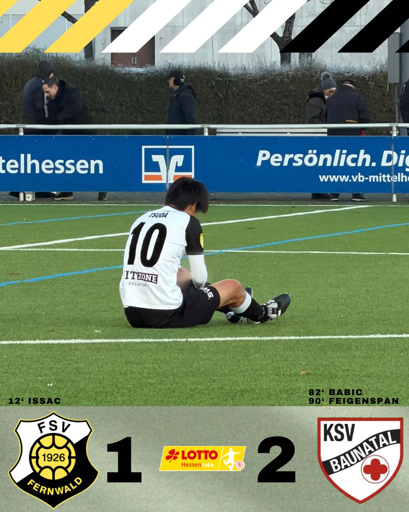 Bittere Schlussphase - Wir kassieren in der 82. und 90. Minute die beiden Gegentore und verlieren damit das Spiel.