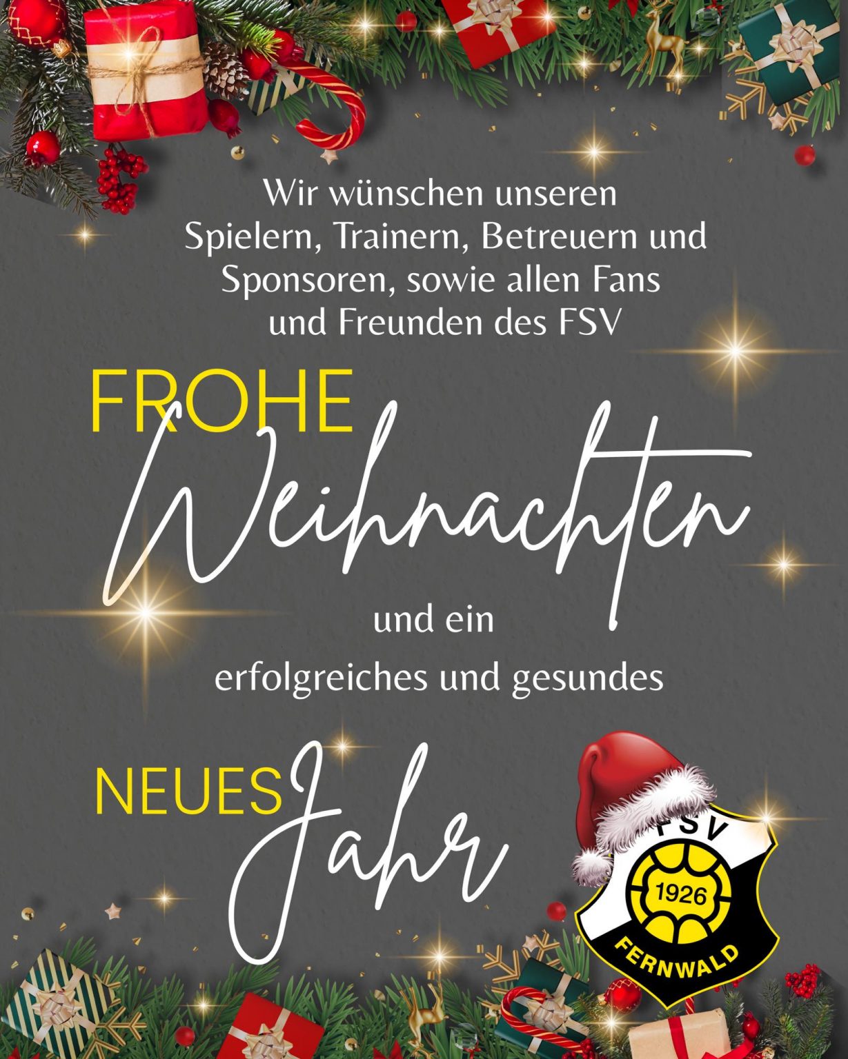 Wir wünschen euch besinnliche, friedliche Weihnachtstage, Zeit für Familie und Freunde und einen gesunden, erfolgreichen Start ins neue Jahr.