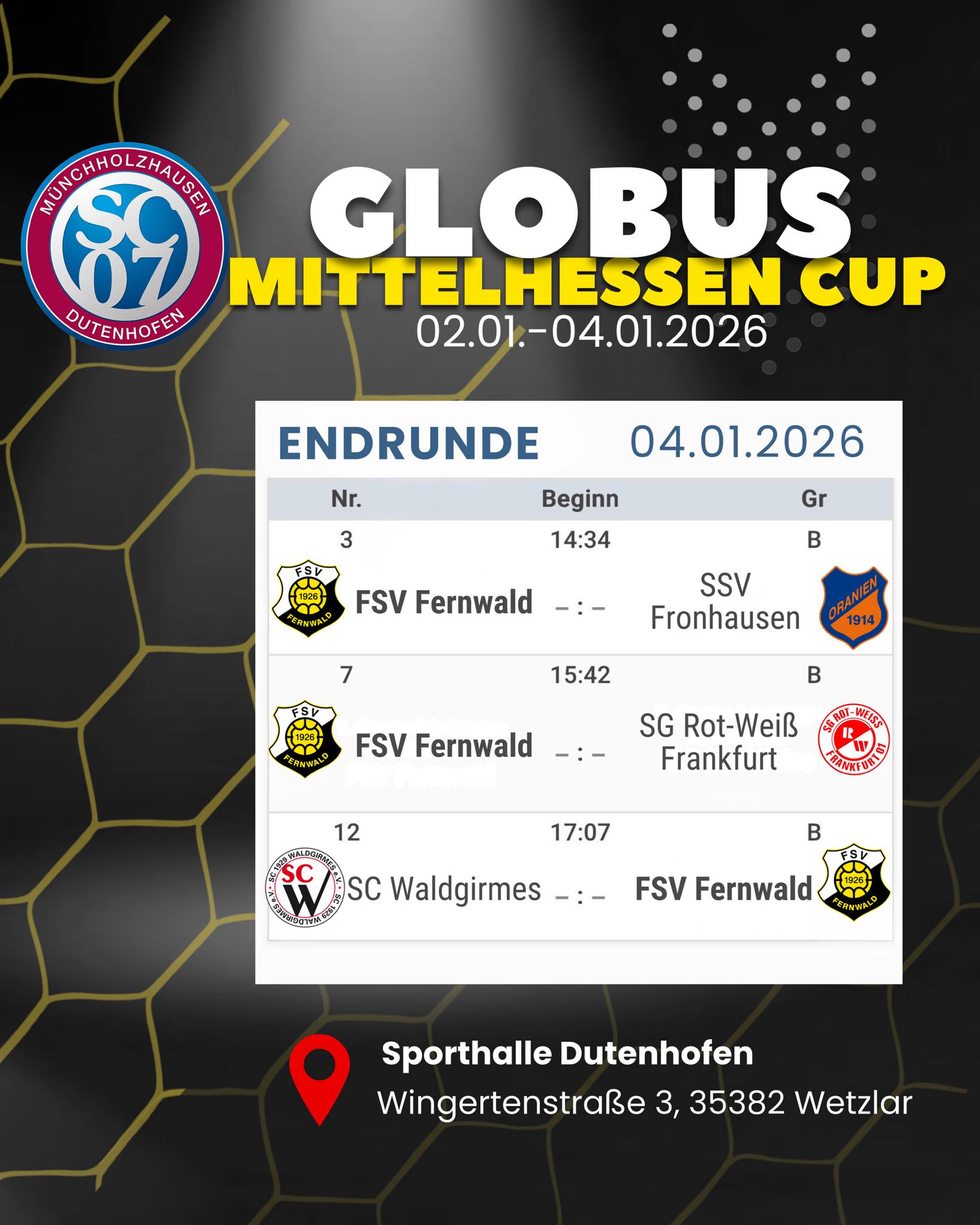 Endrunde beim Globus Mittelhessen Cup