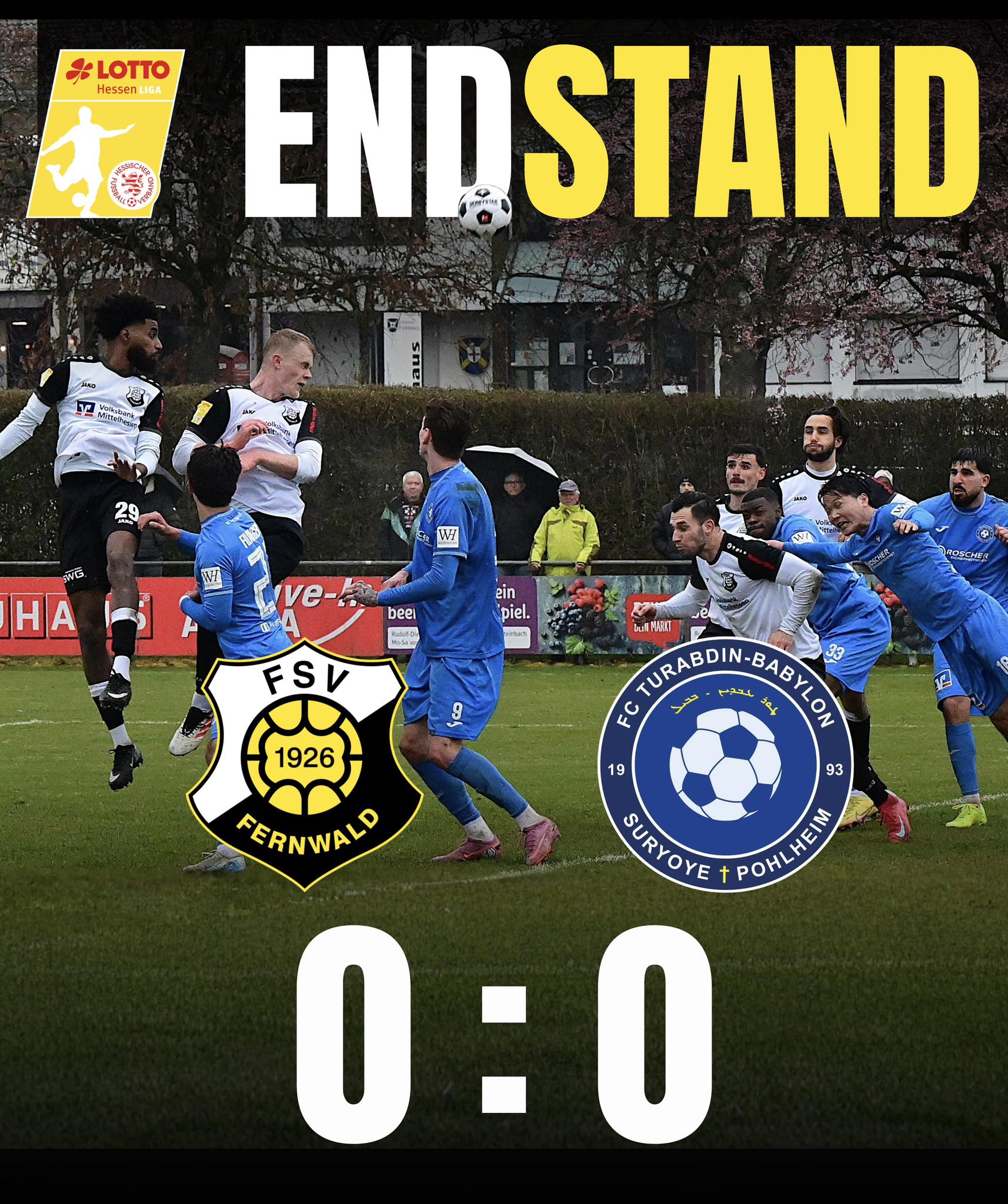 Das Derby gegen den Nachbarn aus Pohlheim endete, wie bereits im Hinspiel, mit einem Unentschieden, diesmal jedoch torlos.