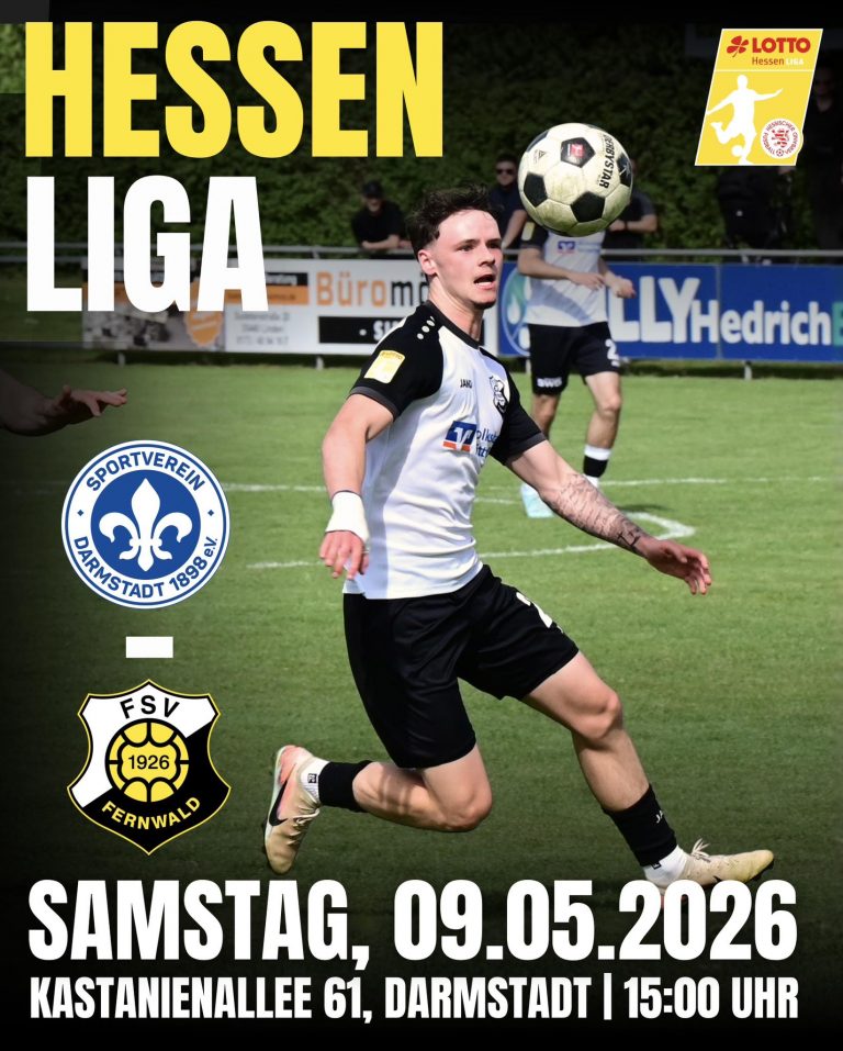 Am Samstag empfängt die U21 des SV Darmstadt 98 U21 unseren FSV Fernwald – und das wird keine leichte Aufgabe für die Steuernagel-Elf.